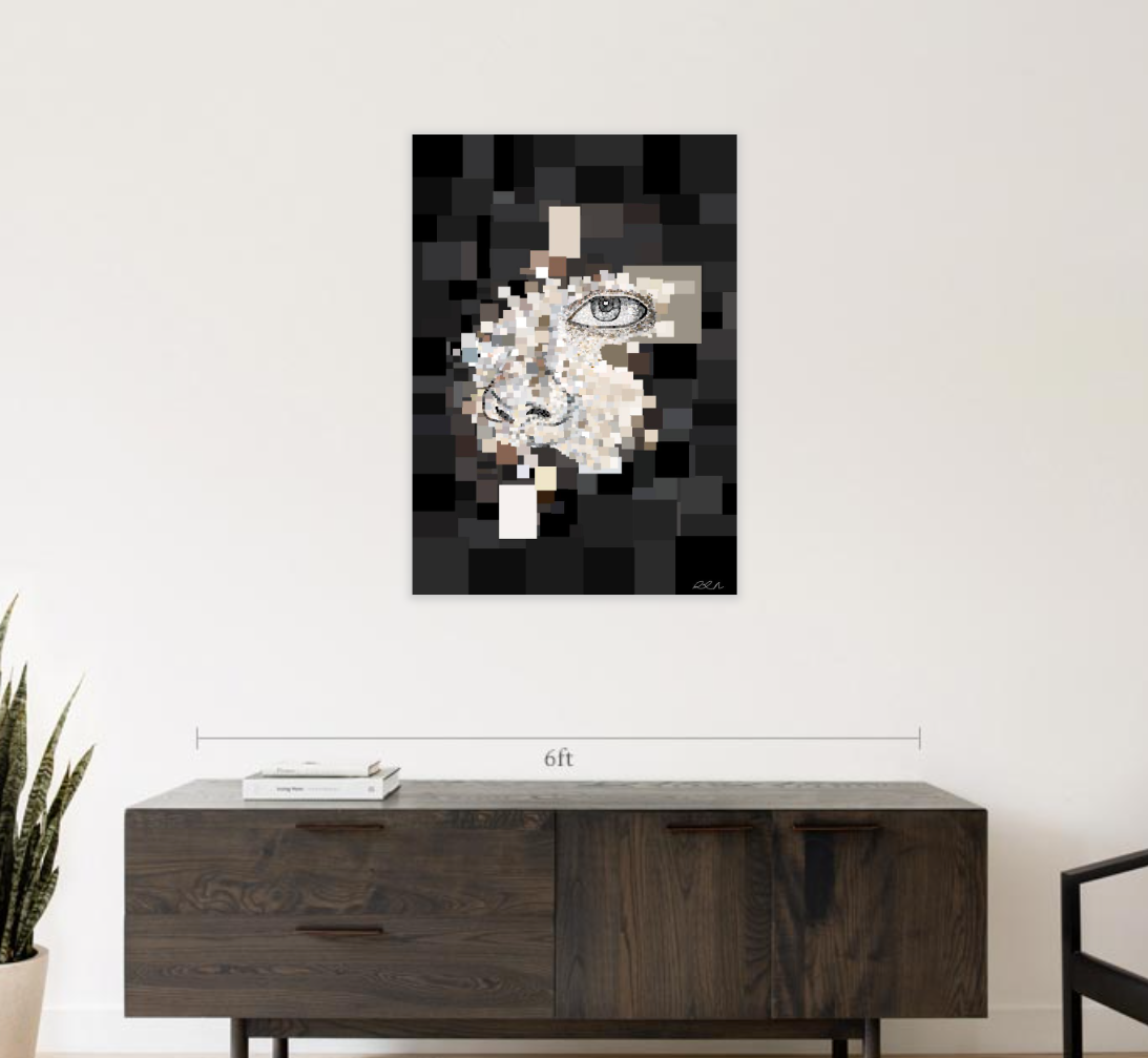 22x30 and 18x24 inch art print option installed in office space. Available for home decor, art collector collectibles.